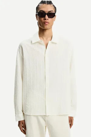Bershka Langarmhemd Mit Textur Herren Xs Grbrochenes Weiss