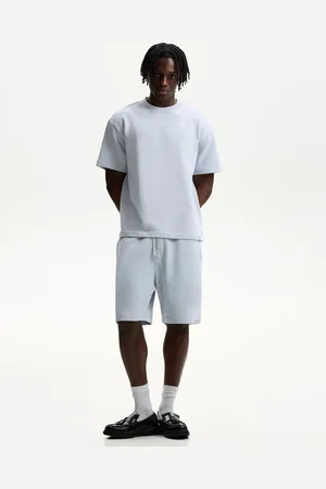 Bershka Plüsch-T-Shirt Herren S Hellblau