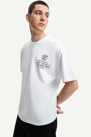 Bershka T-Shirt Mit Print Herren Xs Weiss