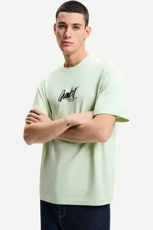Bershka T-Shirt Mit Print Herren Xs Grün