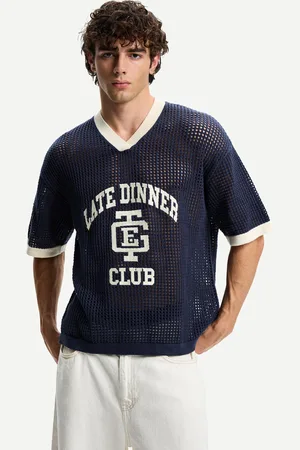 Bershka Sportliches T-Shirt Aus Mesh Mit Kurzen Ärmeln Herren Xs Blau