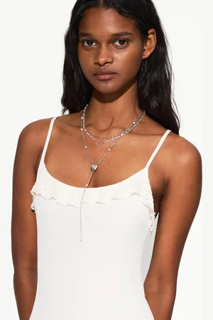 Bershka 3er-Pack Halsketten Mit Anhänger Damen Silber