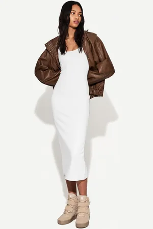 Bershka Midikleid Mit Trägern Damen Xs Grbrochenes Weiss
