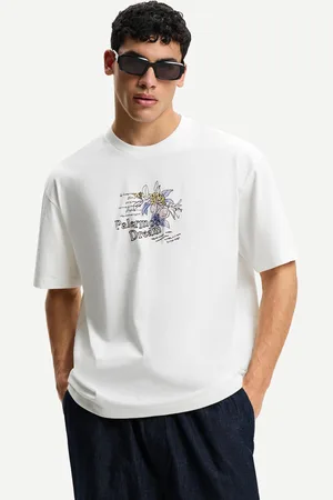 Bershka T-Shirt Mit Kurzen Ärmeln Und Print Herren Xs Weiss