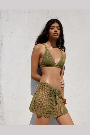 Bershka Gehäkelter Minirock Damen Xs-S Khaki