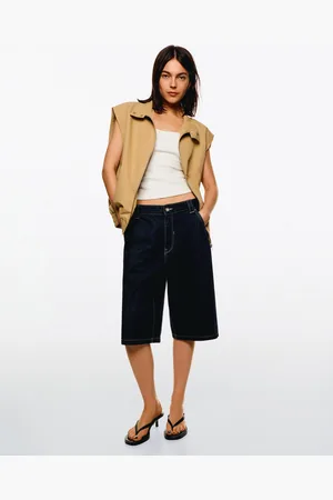 Bershka Oversize-Weste Mit Reißverschluss Damen Xs-S Beige
