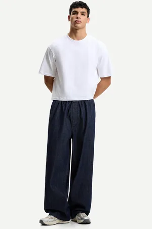 Bershka Baggy-Joggerjeans Herren Xs Marinenblau