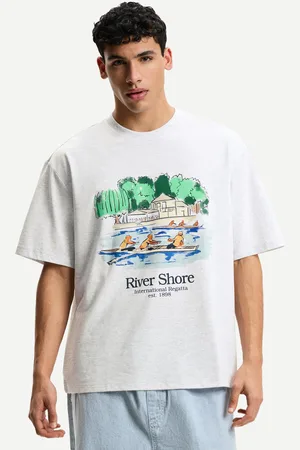 Bershka T-Shirt Mit Kurzen Ärmeln Und Print Herren Xs Grau