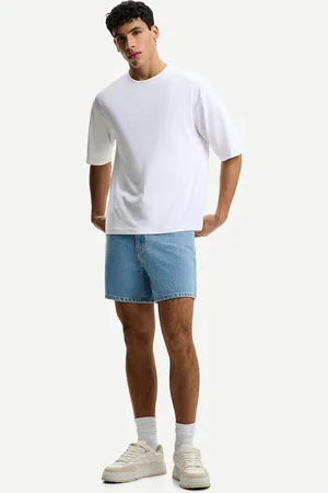 Bershka Jeans-Bermudashorts Herren 42 Ausgewaschenes Blau