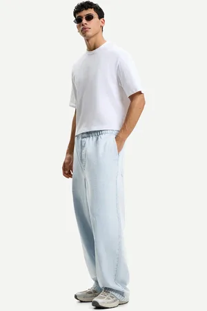 Bershka Baggy-Joggerjeans Herren Xs Hellblau