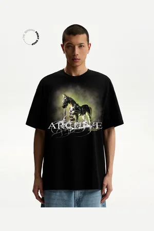 Bershka T-Shirt Mit Print Und Kurzen Ärmeln Herren Xs Schwarz