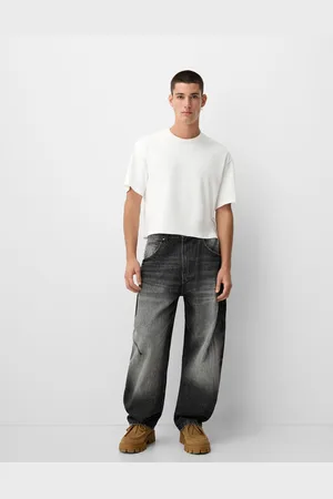 Bershka Baggy Balloon Jeans Herren 32 Schwarz