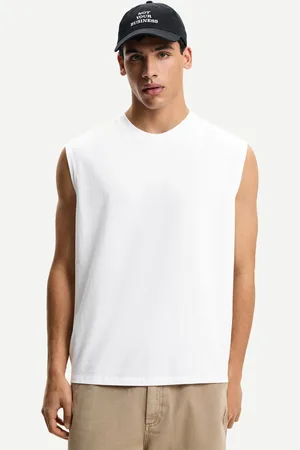 Bershka Ärmelloses Shirt Herren Xs Weiss