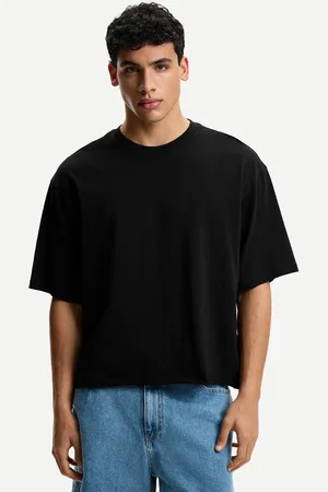 Bershka Cropped T-Shirt Herren Xs Schwarz