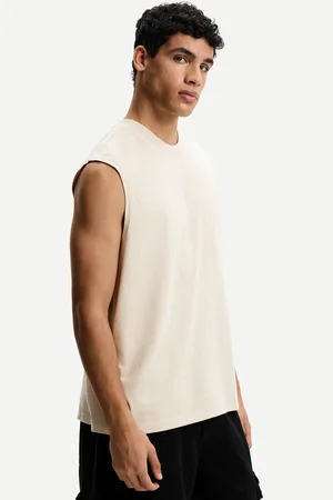 Bershka Ärmelloses Shirt Herren Xs Sandfarbe