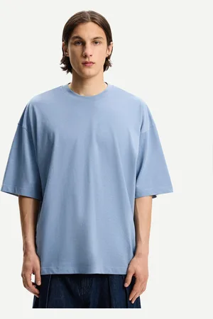 Bershka Kurzärmeliges Oversize-Shirt Herren Xs Ausgewaschenes Blau