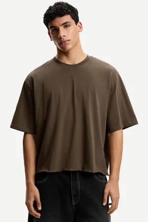 Bershka Cropped T-Shirt Herren Xs Braun