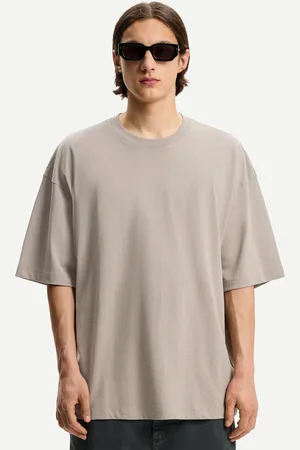 Bershka Kurzärmeliges Oversize-Shirt Herren Xs Grau