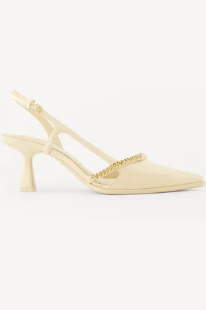 Bershka Absatzschuhe Mit Kitten-Heels Und Kette Damen 38 Rohweiß