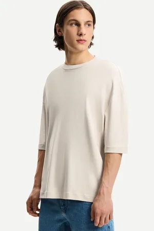 Bershka T-Shirt Im Boxy-Fit Mit Kurzen Ärmeln Herren Xs Steinfarbe