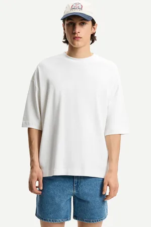 Bershka T-Shirt Im Boxy-Fit Mit Kurzen Ärmeln Herren Xs Weiss