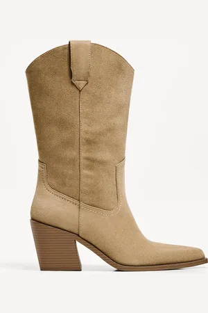 Bershka Cowboy Stiefel Damen 35 Beige