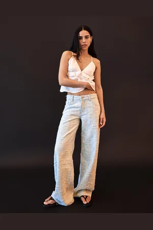 Bershka Boyfriend-Jeans Mit Struktur Damen 32 Hellblau