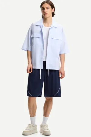 Bershka Mesh-Bermudashorts Herren Xs Marinenblau