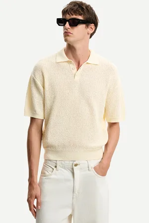 Bershka Rustikales Poloshirt Herren Xs Rohweiß