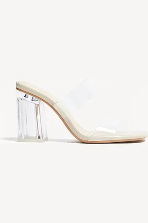 Bershka Absatzsandalen Mit Vinyl-Riemchen Damen 35 Transparent