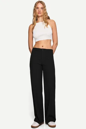 Bershka Anzugshose Mit Weitem Beim Or Tailoring Hose Mit Weitem Beim Damen 32 Schwarz