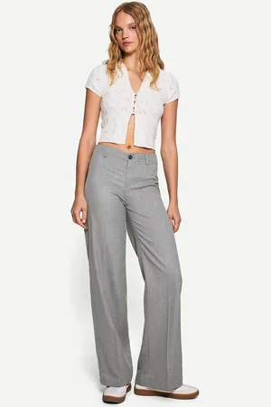 Bershka Anzugshose Mit Weitem Beim Or Tailoring Hose Mit Weitem Beim Damen 32 Grau