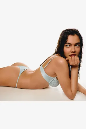 Bershka Bikinihöschen Mit Glitzer Damen Xs Blau