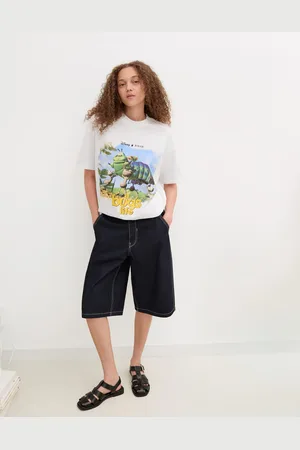 Bershka T-Shirt Mit Käferprint Und Kurzen Ärmeln Damen Xs Grbrochenes Weiss