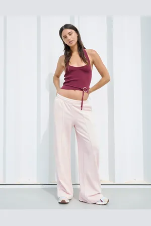 Bershka Wide Leg Hose Aus Plüsch Damen Xs Rosa