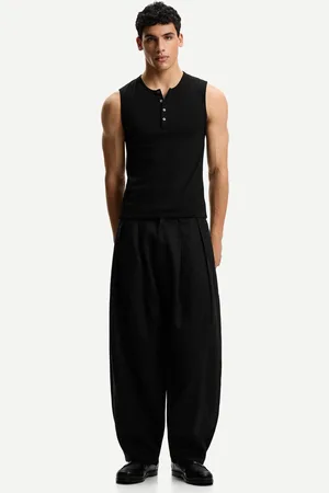 Bershka Ballonhose Tailored Mit Bundfalten Aus Leinen Herren 36 Schwarz