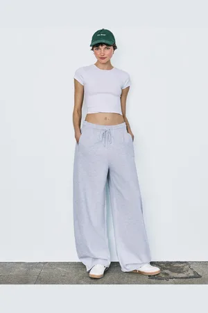 Bershka Barrel-Fit-Hose Aus Plüsch Damen Xs Grau