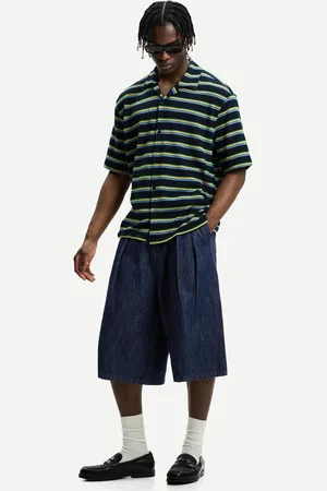 Bershka Baggy Jeansbermuda Im Jort-Stil Herren 34 Marinenblau