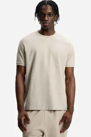 Bershka Kurzarm-T-Shirt Mit Textur Herren Xs Camel