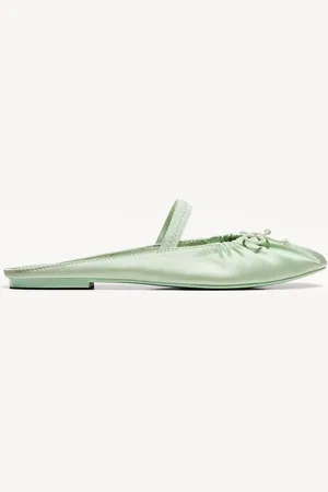 Bershka Ballerinas Offene Ferse Damen 35 Grün
