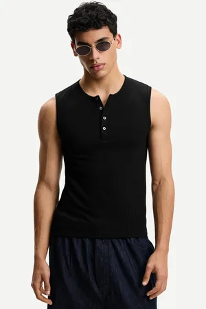 Bershka Trägershirt Mit Knöpfen Herren Xs Schwarz