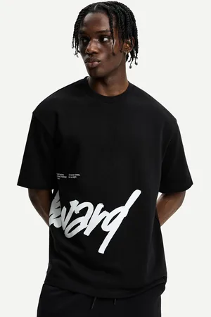 Bershka Frottee T-Shirt Mit Print Herren Xs Schwarz