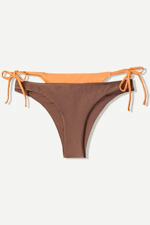 Bershka Bikinihose Mit Überlappung Damen Xs Orange