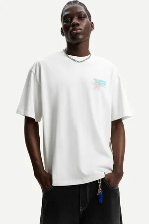 Bershka T-Shirt Mit Kurzen Ärmeln Und Print Herren Xs Weiss