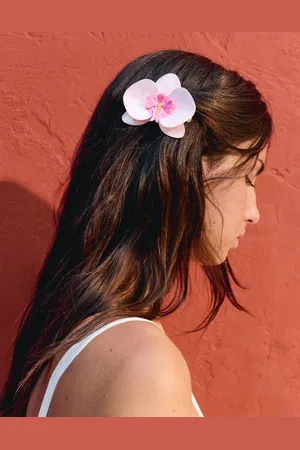 Bershka Haarspange Mit Blume Damen Rosa