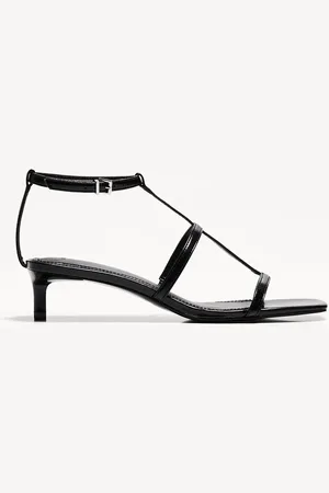 Bershka Riemensandalen Mit Kitten-Heels Damen 35 Schwarz