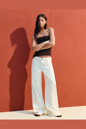 Bershka Boyfriend-Jeans Damen 10-12 Rohweiß