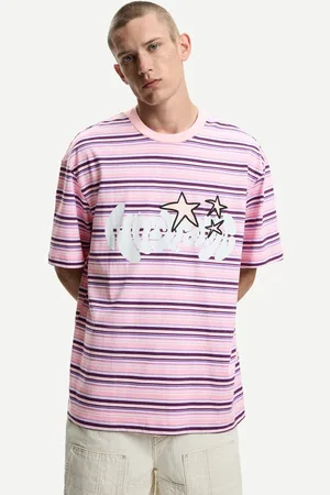 Bershka T-Shirt Mit Print Und Kurzen Ärmeln Herren Xs Rosa
