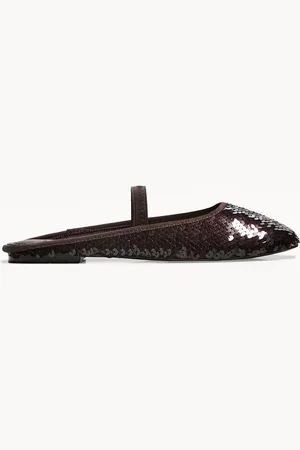 Bershka Ballerinas Mit Offener Ferse Und Pailletten Damen 35 Braun