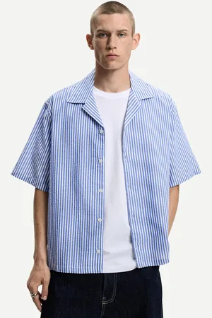 Bershka Boxy Kurzarmhemd Herren Xs Blau